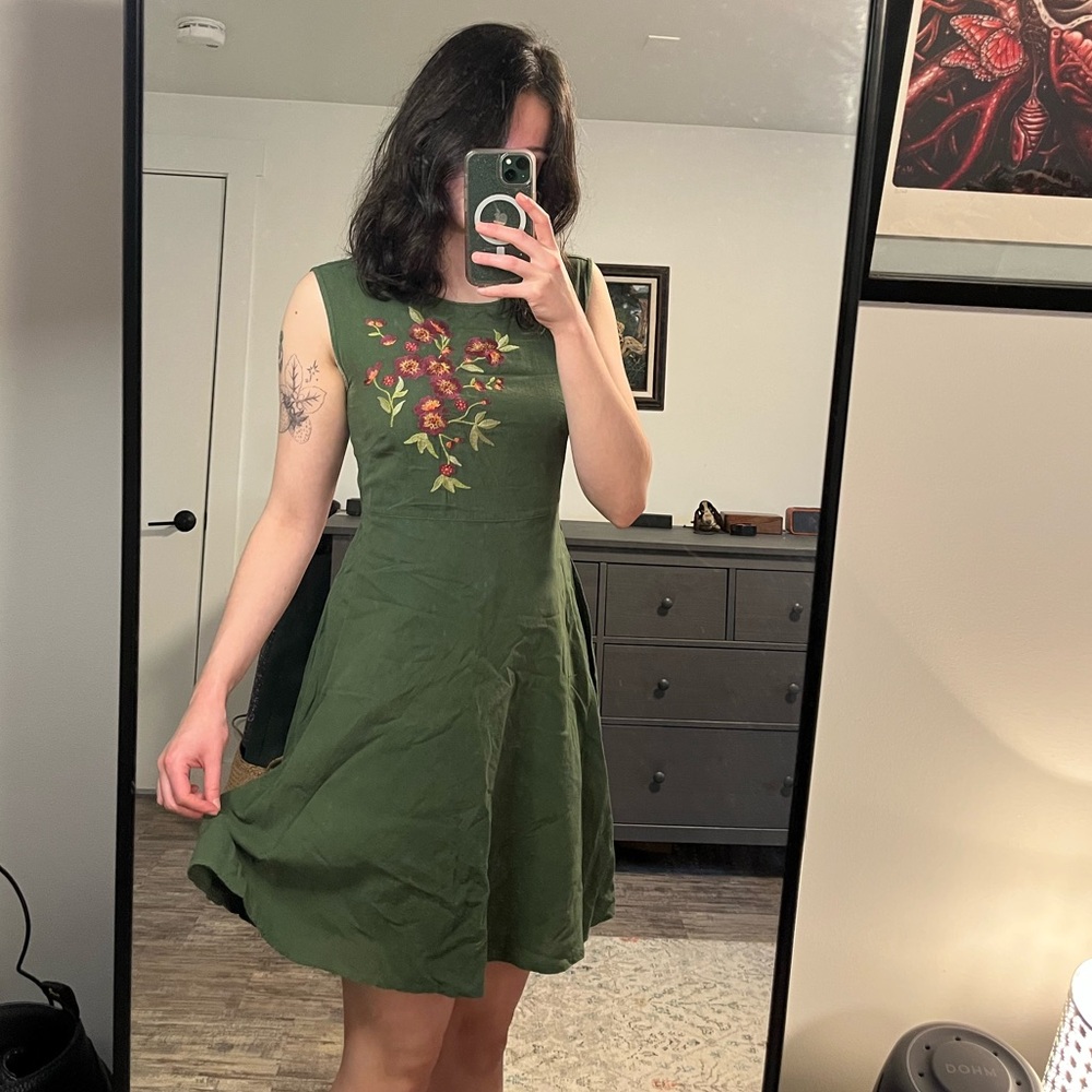 🌸 a-line vintage embroidered summer dress